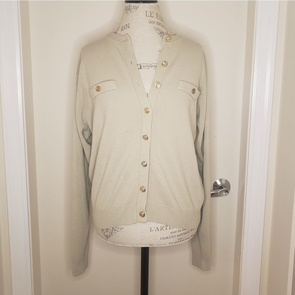 80s Gold Button Knit Cardigan